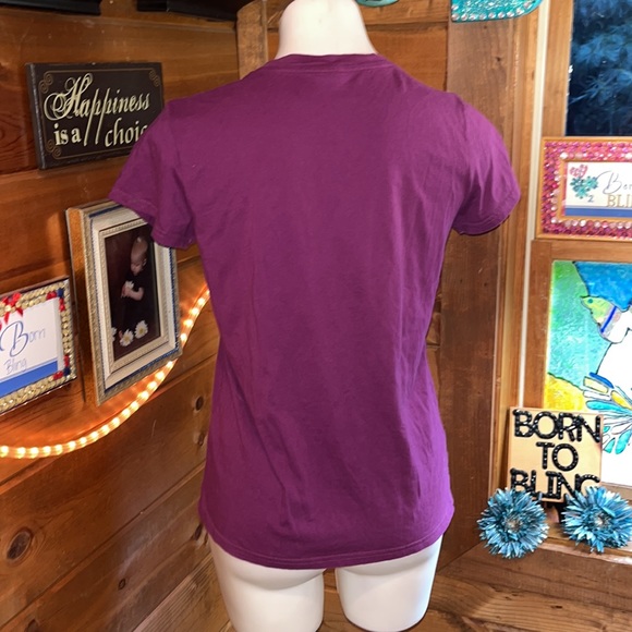 Purple womens cut t-shirt FAITH short sleeve NWT - Picture 2 of 3